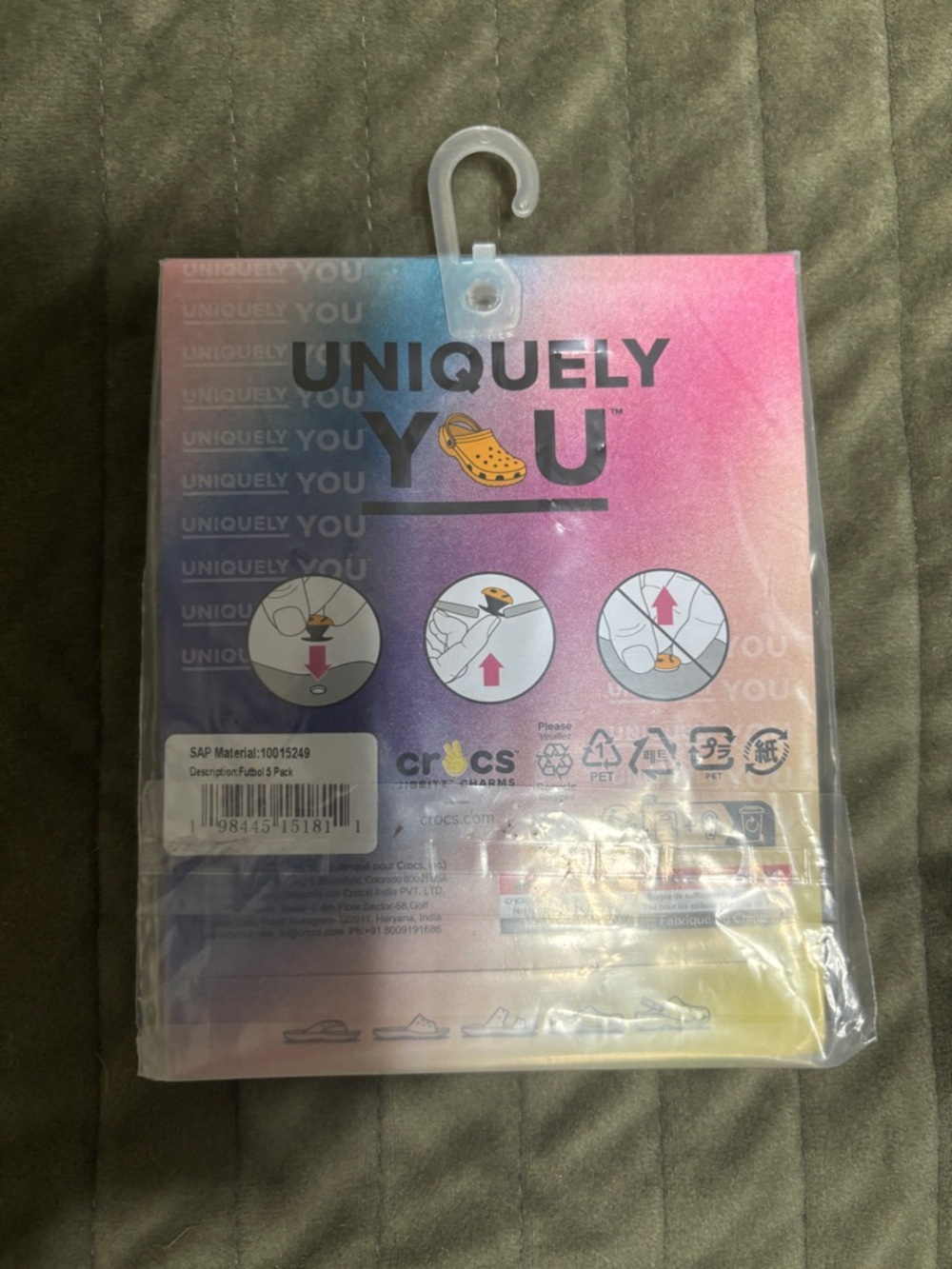 NEW CROCS Soccer Jibbitz Charm Set - Black, White, Green, Red, Yellow - Picture 2 of 3